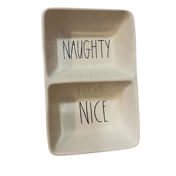 Rae Dunn Naughty and Nice Serving Dish - Picture 1 of 8